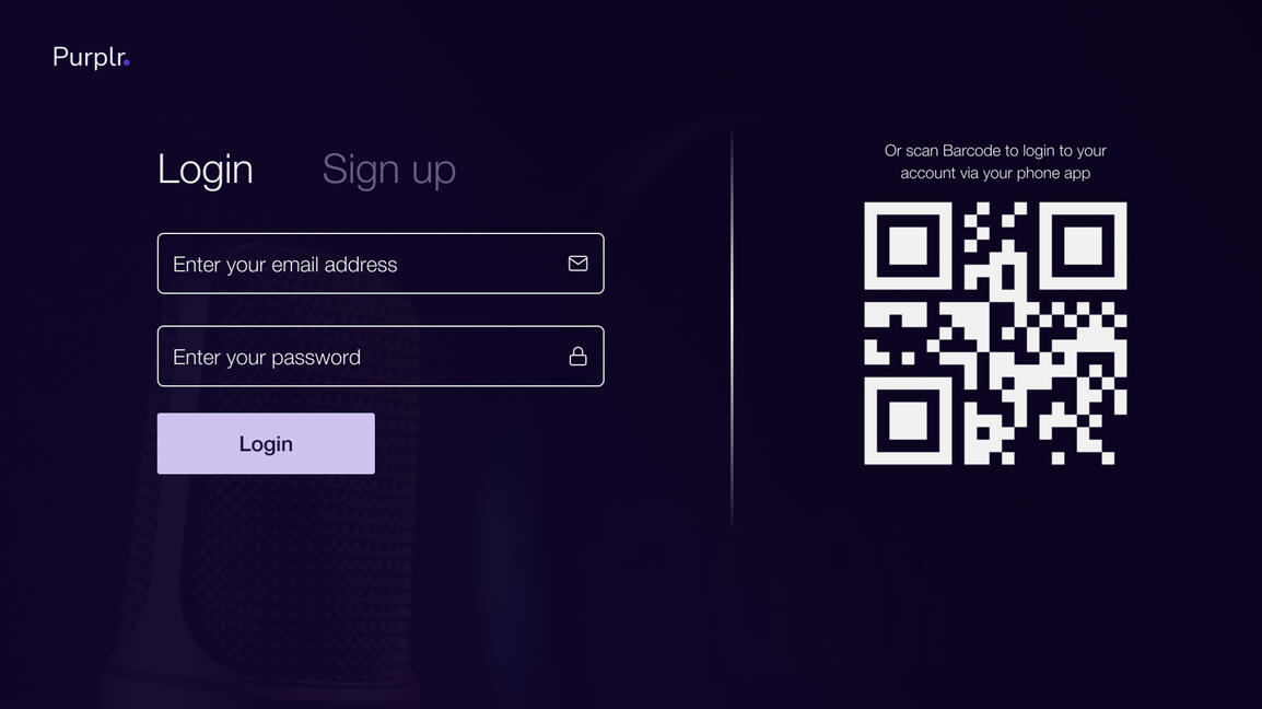 Login page