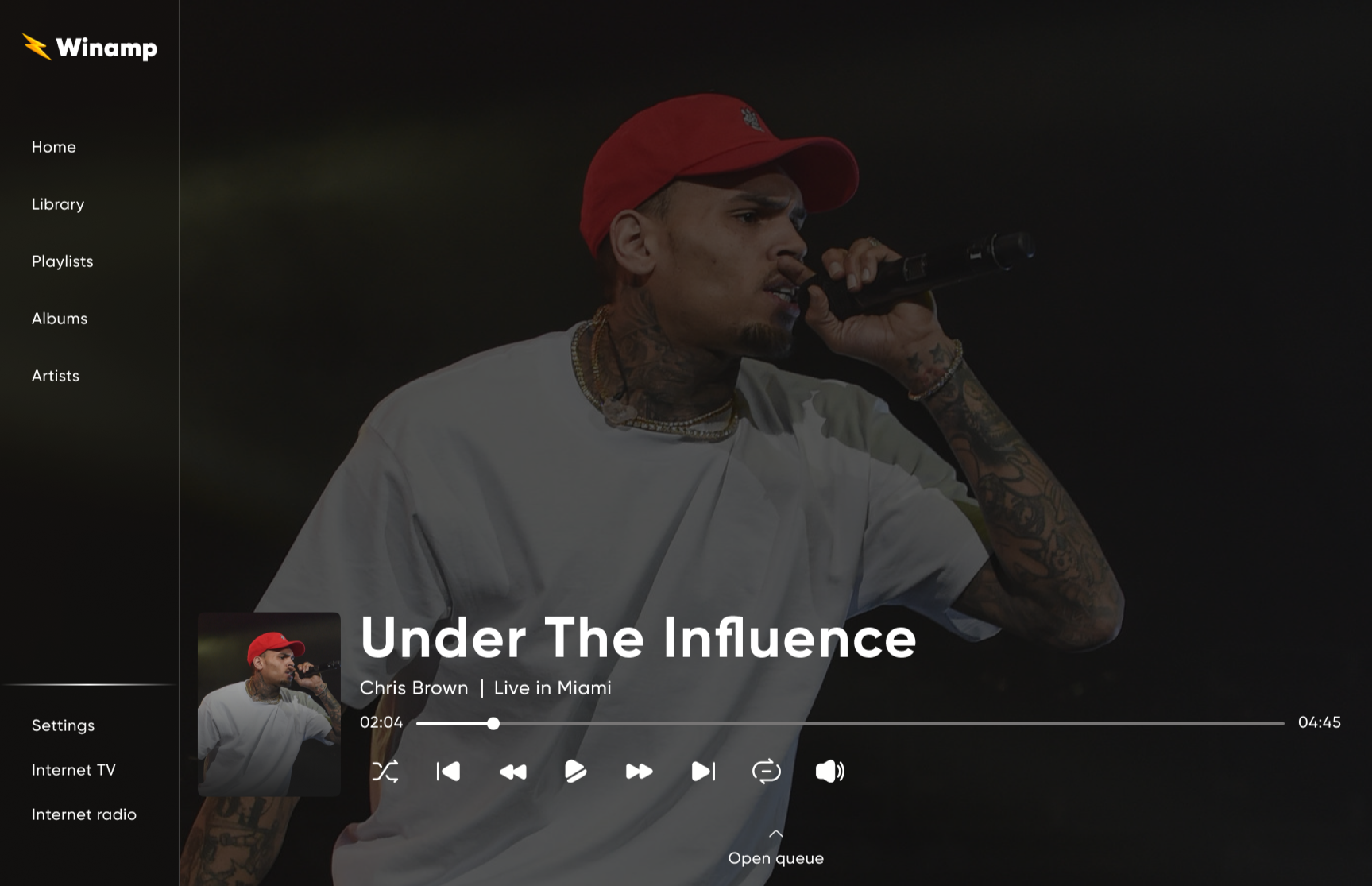 Now playing screen